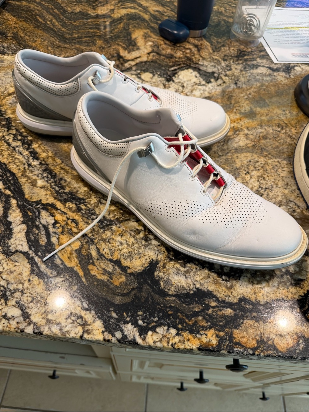 White Jordan ADG4 Perforated Leather Golf Shoe